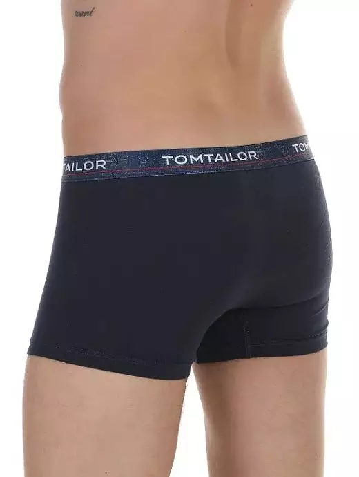 Мужские боксеры на пришивной резинке с логотипом бренда темно-синего цвета Tom Tailor RT70346/5644 630